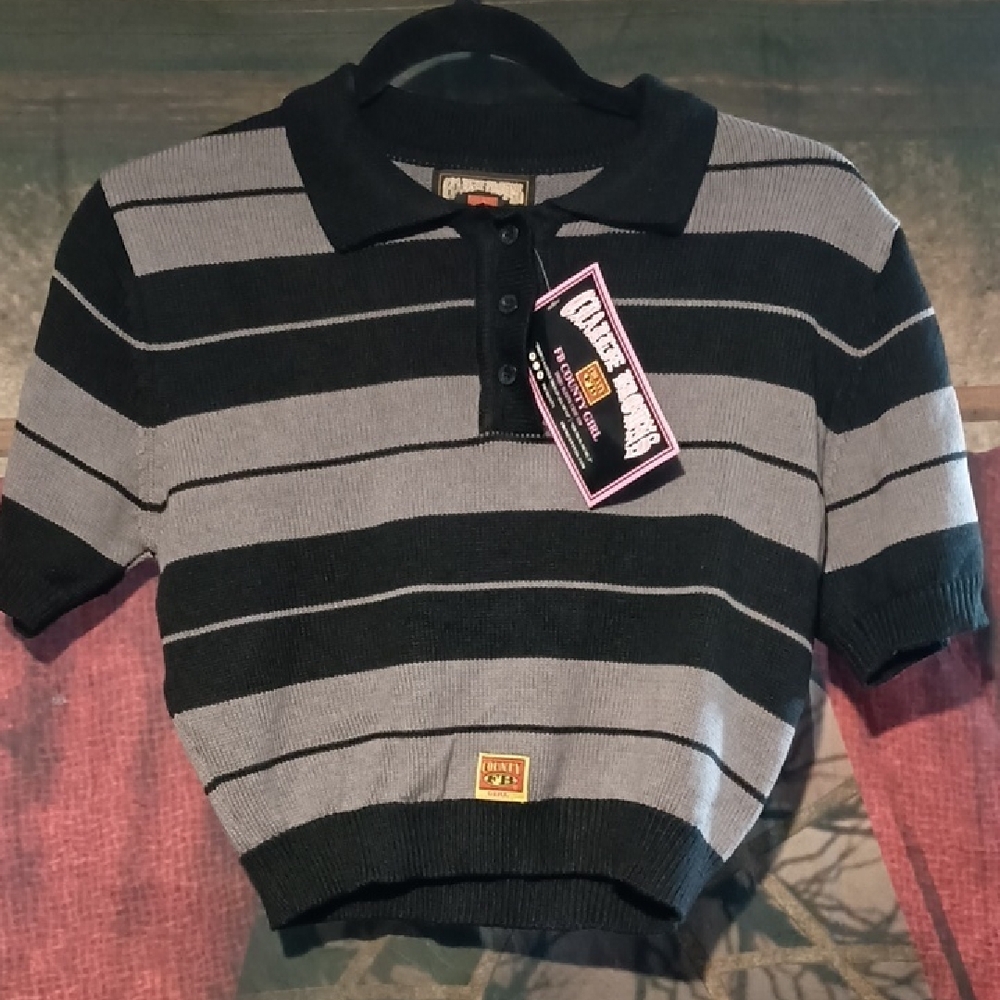 Charlie Brown's Chalet Black and Gray Polo Shirt